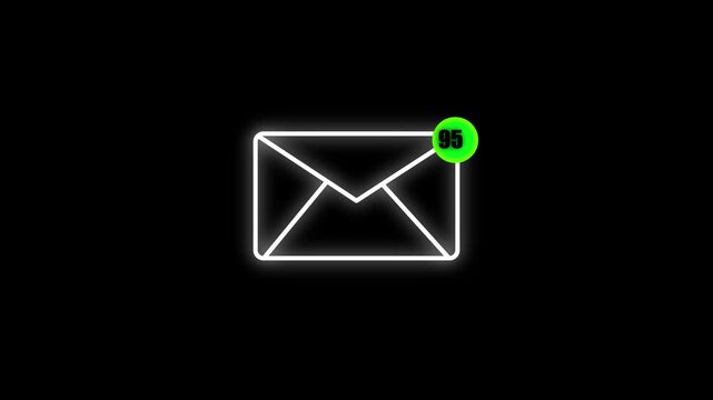 Animated Message Box Icon with Notification Badge New Message Alert UI Animation Pop-up Chat Notification Count for App, Web, and Mobile Interface new email inbox 223 notification animation