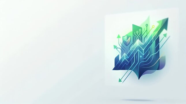 Futuristic Data Visualization Hologram Assembled Glowing UI