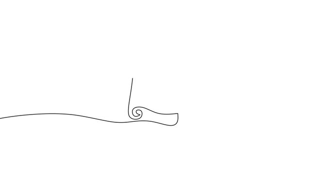 Ancient Scroll Unrolling Continuous Line Art Animation For History Concept