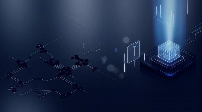 Futuristic Data Visualization Hologram Technology Interface