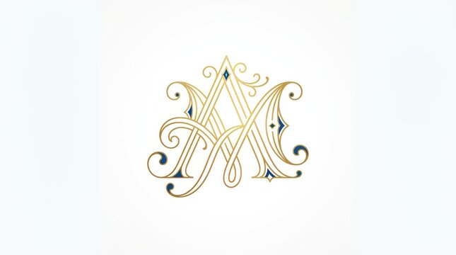 Ornate vintage gold monogram featuring letters a and l with elegant flourishing scroll accents.
