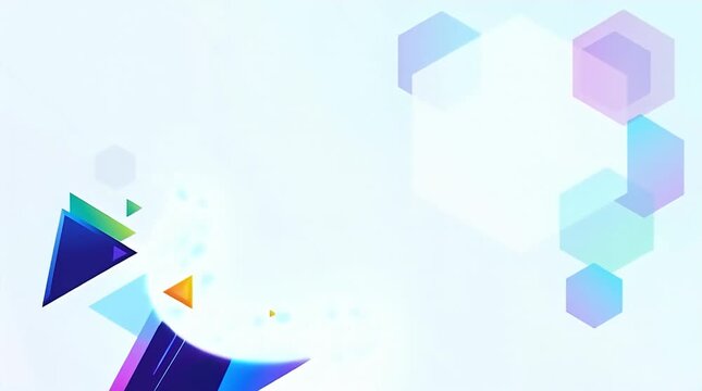 Vibrant Geometric Shapes Assembling Dynamic Colorful Composition