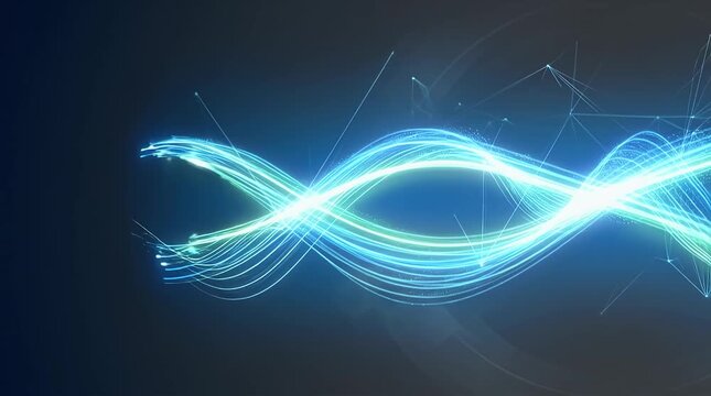 Futuristic Holographic Visualization Flowing Light Patterns