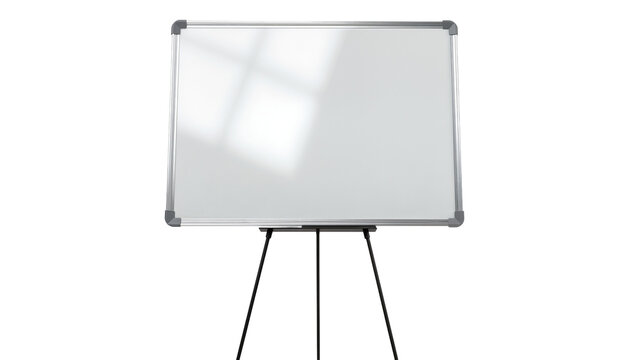 Whiteboard with metal frame on tripod easel