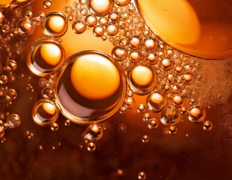 vibrant orange bubbles floating freely