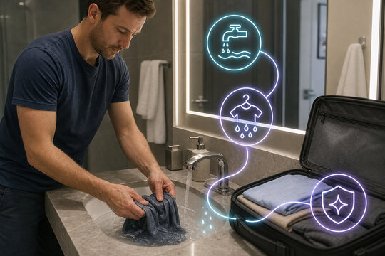 Travel sink rinse freshness