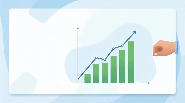 Engaging Business Growth Graph with Hand Interaction and Data Visualization