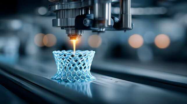 Digital 3D printing system technology platform additive manufacturing rapid prototyping materials digital fabrication futuristic concept innovative solution design industrial
