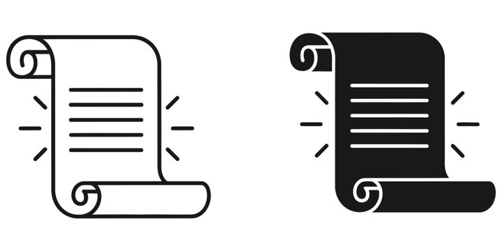 Ancient scroll with glowing text during bright light conceptualizing important document