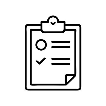 Clipboard with checklist, circle, and checkmark for tasks completion.