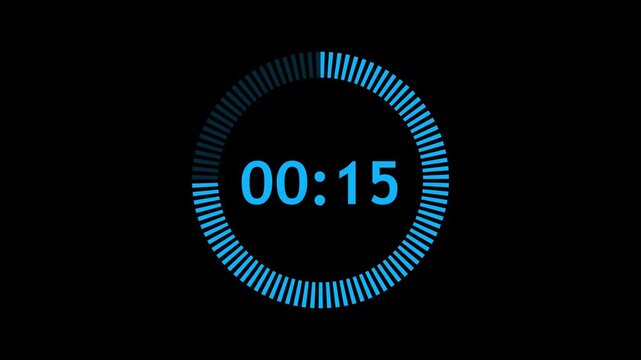20 to 0 seconds countdown Timers with Progress Circles in Minimalist Design during Timer Sequence