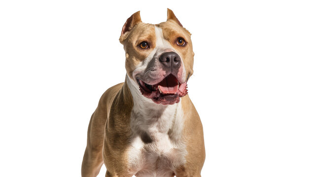 American Pit Bull Terrier dog with open mouth and panting