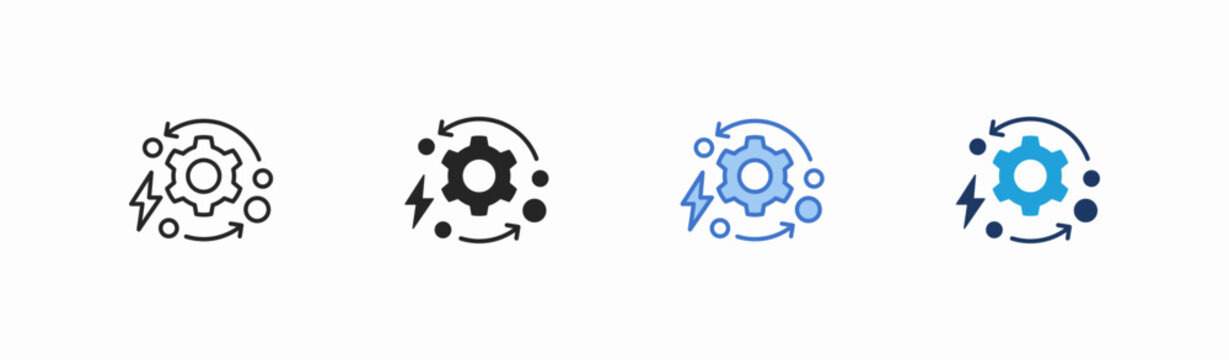 Set of automation icon collection in multiple style. Icon suitable for web and mobile application