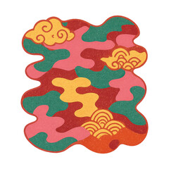 Naklejka premium PNG Colorful abstract cloud pattern
