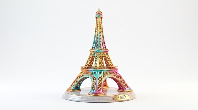 Rainbow Eiffel Tower Statue