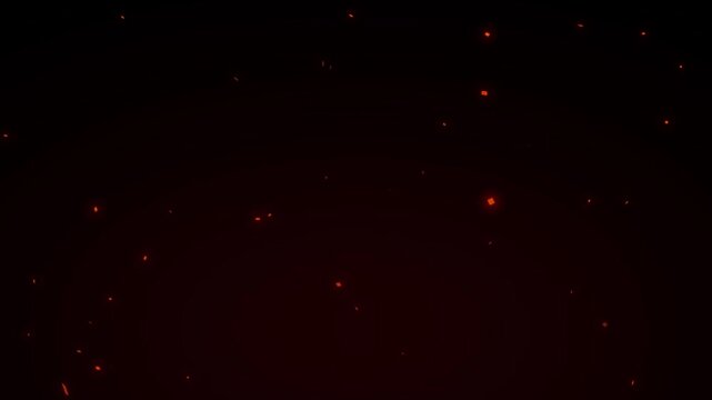 Real flame with sparks background clip in amazing detail. Bright glowing fire particles rising fast in a fiery sky with smoke. 
Burning ash rise from large fire in the night sky.