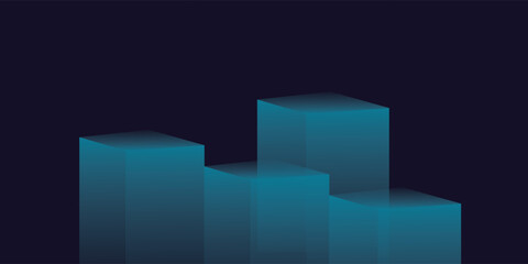 Fototapeta premium Blue background abstract. Abstract block design element placed on deep luxury blue. Abstract art background wallpaper