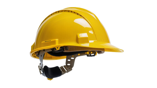 Yellow hard hat safety helmet with adjustable suspension system