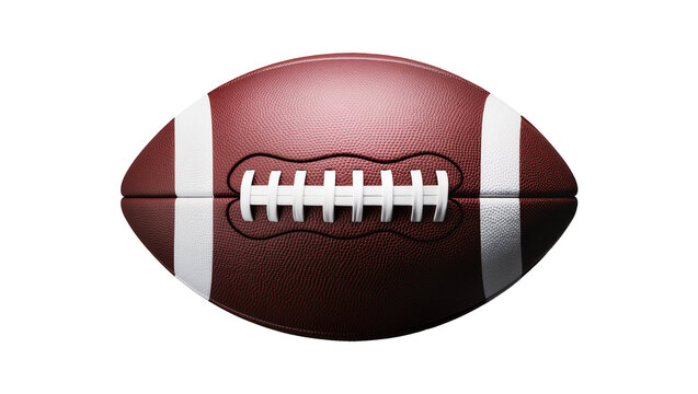 American football ball with white laces and stripes