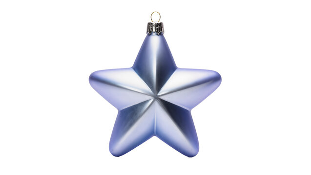 Blue metallic five-pointed star Christmas ornament