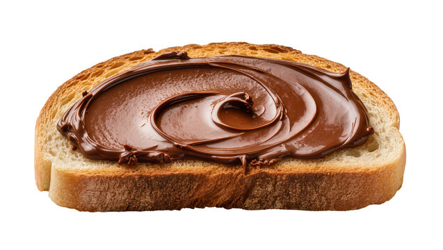 Toast with creamy chocolate hazelnut spread swirled on top