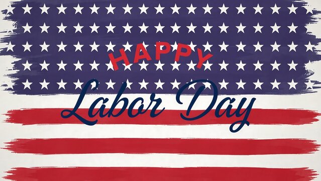 Happy labor day american flag greeting