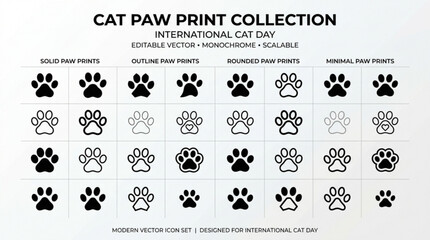 Cat paw print collection for international cat day © Waqas