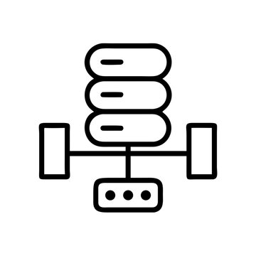 Database icon showing servers and connections organized centrally.