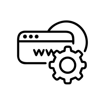 Web browser window with gear icon for settings and configuration.