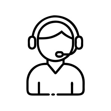 Customer service line icon, simple outline vector, help desk.