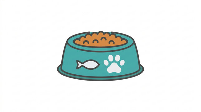 Pet food bowl with fish