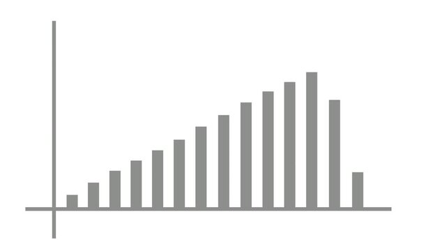 Simple bar chart lines and rising bars showing growth or data progress animation