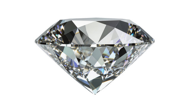 Brilliant cut diamond gemstone with sharp facets reflecting light