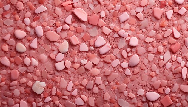 Muted Coral Pink Terrazzo Surface With Tiny Speckles Polished And Subtle