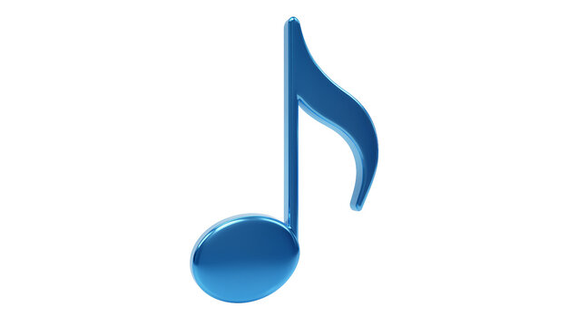 Blue metallic eighth note musical symbol