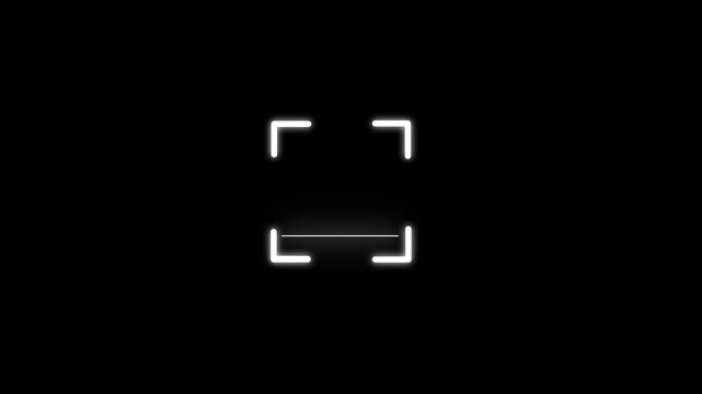 scanner icon animation isolated scanner neon shine icon animation .fingerprint biometric scanning animation. Biometric scanning animation showing neon fingerprint icon .4k video