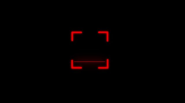 scanner icon animation isolated scanner neon shine icon animation .fingerprint biometric scanning animation. Biometric scanning animation showing neon fingerprint icon .4k video