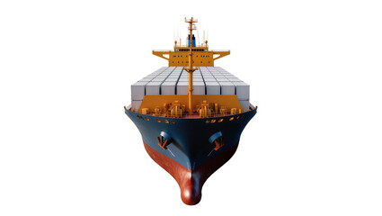 Front view of a large container ship loaded with cargo © Laura