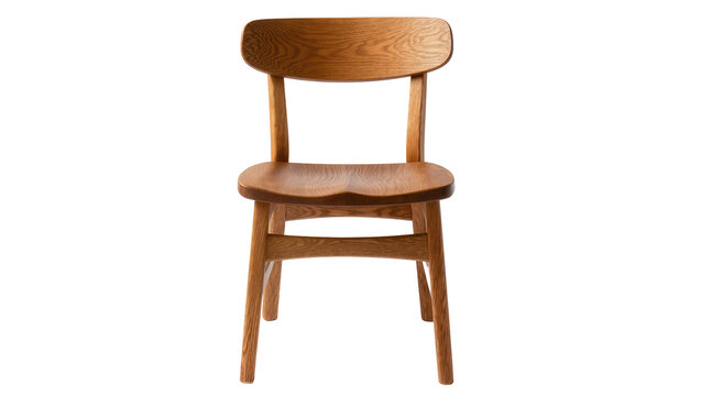 Wooden dining chair with curved seat and backrest
