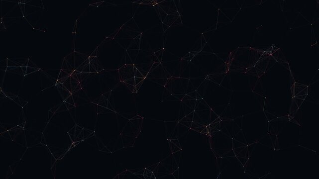 Procedural art abstract digital network web connection background depicting technology, science, and data with dots, lines, and geometric shapes suitable for design projects.