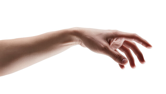 Human arm reaching out with fingers extended