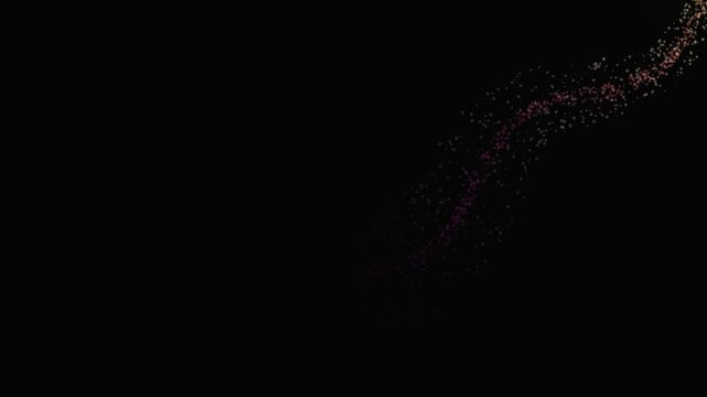 luxury golden glitter wave particle trail sparkling magic light swirl, glowing shimmer fairy dust effect, black background celebration birthday anniversary christmas new year festive 

