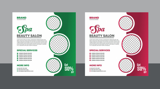 Spa Beauty Salon Flyer Templates with Discount Offers