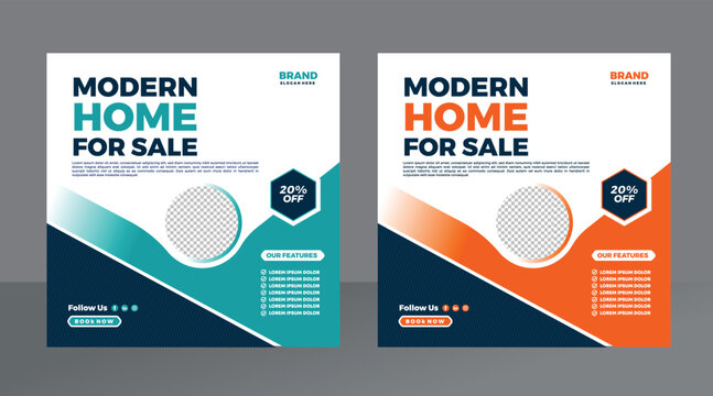 Modern home for sale template with discount and features
