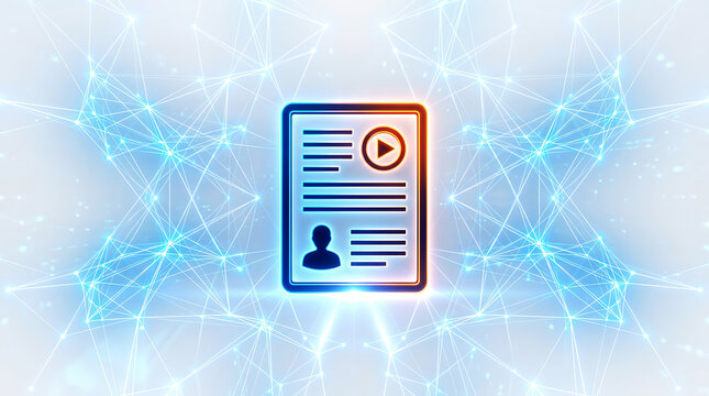 Blue digital fingerprint with binary code background