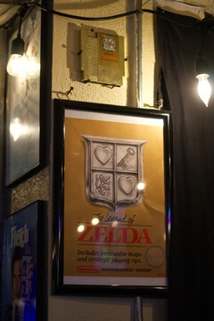 A frame of a Zelda game on display (February, 2022, USA)