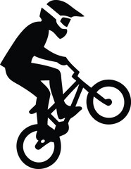 Obraz premium BMX Rider Silhouette Icon on White Background