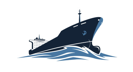 Fototapeta premium Large Ship Sailing Through Ocean Waves.