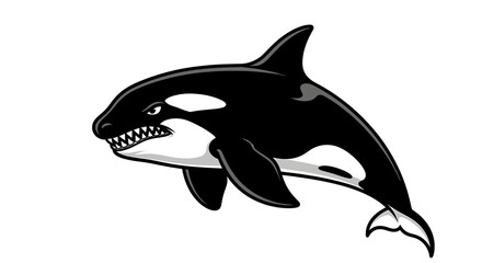 Fototapeta premium Orca whale in water swimming.