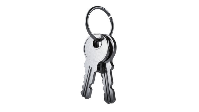 Two silver metal keys on a ring